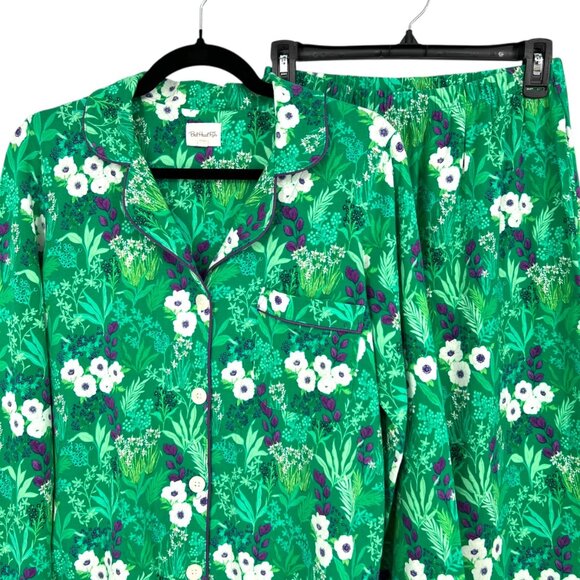 Bed Head PJs Forever Floral Classic Stretch Jersey PJ Set Green Purple Size XS - Picture 2 of 14
